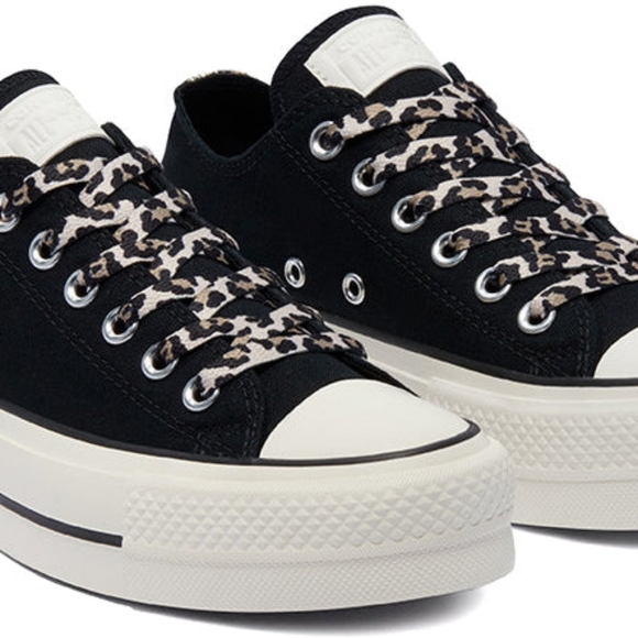 Converse -BNIB - Women's Chuck Taylor All Star Lift Low Top Black/ Fawn Leopard. - Picture 3 of 5